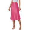 image:imageLYANER Womens Satin Silky Midi SkirtRose Red