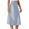 image:imageLYANER Womens Satin Silky Midi SkirtSky Blue