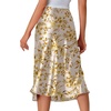 image:imageLYANER Womens Satin Silky Midi SkirtTurmeric Lily