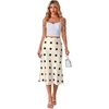 image:imageLYANER Womens Satin Silky Midi SkirtWhite Polka Dot