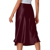 image:imageLYANER Womens Satin Silky Midi SkirtWine Red