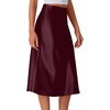image:imageLYANER Womens Satin Silky Midi SkirtWine Red