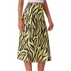 image:imageLYANER Womens Satin Silky Midi SkirtYellow Zebra