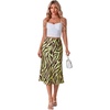 image:imageLYANER Womens Satin Silky Midi SkirtYellow Zebra