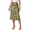 image:imageLYANER Womens Satin Silky Midi SkirtYellow Zebra