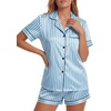 image:imageLYANER Womens Satin Silky Soft Pajamas SetAzure Blue