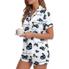 image:imageLYANER Womens Satin Silky Soft Pajamas SetButterfly Blue