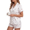image:imageLYANER Womens Satin Silky Soft Pajamas SetCherry White