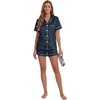 image:imageLYANER Womens Satin Silky Soft Pajamas SetDark Blue2