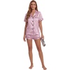 image:imageLYANER Womens Satin Silky Soft Pajamas SetDusty Pink2
