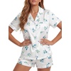 image:imageLYANER Womens Satin Silky Soft Pajamas SetFlower White