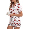 image:imageLYANER Womens Satin Silky Soft Pajamas SetHeart White