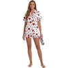 image:imageLYANER Womens Satin Silky Soft Pajamas SetHeart White