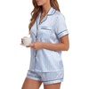 image:imageLYANER Womens Satin Silky Soft Pajamas SetLight Blue