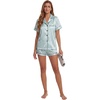 image:imageLYANER Womens Satin Silky Soft Pajamas SetLight Green