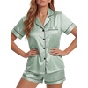 image:imageLYANER Womens Satin Silky Soft Pajamas SetMint Green2