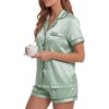 image:imageLYANER Womens Satin Silky Soft Pajamas SetMint Green2
