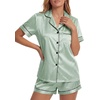 image:imageLYANER Womens Satin Silky Soft Pajamas SetMint Green2