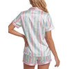 image:imageLYANER Womens Satin Silky Soft Pajamas SetMulticolor Striped