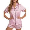image:imageLYANER Womens Satin Silky Soft Pajamas SetPink