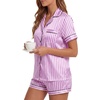 image:imageLYANER Womens Satin Silky Soft Pajamas SetPurple