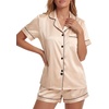 image:imageLYANER Womens Satin Silky Soft Pajamas SetSolid Champagne