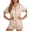 image:imageLYANER Womens Satin Silky Soft Pajamas SetSolid Champagne