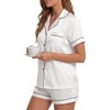 image:imageLYANER Womens Satin Silky Soft Pajamas SetSolid White