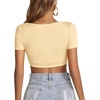 image:imageLYANER Womens Scoop Neck Sexy Crop TopsBeige