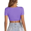 image:imageLYANER Womens Scoop Neck Sexy Crop TopsDark Purple