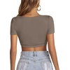 image:imageLYANER Womens Scoop Neck Sexy Crop TopsGray