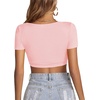 image:imageLYANER Womens Scoop Neck Sexy Crop TopsLight Pink