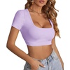 image:imageLYANER Womens Scoop Neck Sexy Crop TopsLight Purple