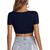 image:imageLYANER Womens Scoop Neck Sexy Crop TopsNavy Blue