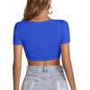image:imageLYANER Womens Scoop Neck Sexy Crop TopsPure Royal Blue