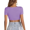 image:imageLYANER Womens Scoop Neck Sexy Crop TopsPurple