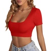 image:imageLYANER Womens Scoop Neck Sexy Crop TopsRed