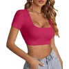 image:imageLYANER Womens Scoop Neck Sexy Crop TopsRose