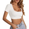 image:imageLYANER Womens Scoop Neck Sexy Crop TopsWhite