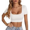 image:imageLYANER Womens Scoop Neck Sexy Crop TopsWhite