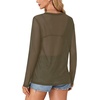 image:imageLYANER Womens Sheer Mesh See Through BlouseArmy Green