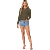 image:imageLYANER Womens Sheer Mesh See Through BlouseArmy Green