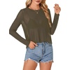 image:imageLYANER Womens Sheer Mesh See Through BlouseArmy Green
