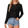 image:imageLYANER Womens Sheer Mesh See Through BlouseBlack
