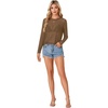 image:imageLYANER Womens Sheer Mesh See Through BlouseBrown01