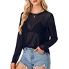 image:imageLYANER Womens Sheer Mesh See Through BlouseDark Blue