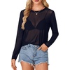 image:imageLYANER Womens Sheer Mesh See Through BlouseDark Blue