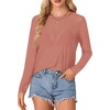image:imageLYANER Womens Sheer Mesh See Through BlouseDusty Pink