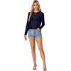 image:imageLYANER Womens Sheer Mesh See Through BlouseNavy Blue