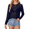 image:imageLYANER Womens Sheer Mesh See Through BlouseNavy Blue